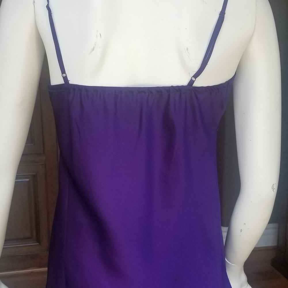 Ladies Ruffle Top Size M Purple - Picture 2 of 4